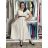 Long elegant summer dress with belt, short sleeves, women's oversized (46/48/50 ONE SIZE) ITALIAN FASHION IM426175