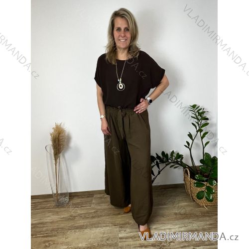 Women's long harem pants (UNI SM) ITALIAN FASHION IMM20178  dark brown