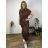 Long elegant summer dress with belt, short sleeves, women's oversized (46/48/50 ONE SIZE) ITALIAN FASHION IM426175