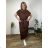 Long elegant summer dress with belt, short sleeves, women's oversized (46/48/50 ONE SIZE) ITALIAN FASHION IM426175