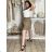 Women's Long Sleeve Shirt Dress (S/M ONE SIZE) ITALIAN FASHION IMWD232607 S / M / L beige