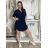 Women's 3/4 Short Sleeve Shirt Dress (S/M/L/XL ONE SIZE) ITALIAN FASHION IMC23025/DU Green
