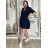Women's 3/4 Short Sleeve Shirt Dress (S/M/L/XL ONE SIZE) ITALIAN FASHION IMC23025/DU Green