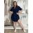 Women's 3/4 Short Sleeve Shirt Dress (S/M/L/XL ONE SIZE) ITALIAN FASHION IMC23025/DU Green