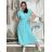Women's Long Summer Short Sleeve Dress (S/M ONE SIZE) ITALIAN FASHION IMD23430 L/XL růžová fuchsiová
