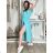 Women's Long Summer Short Sleeve Dress (S/M ONE SIZE) ITALIAN FASHION IMD23430 L/XL růžová fuchsiová