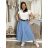 Women's Long Sleeve Shirt Dress (S/M ONE SIZE) ITALIAN FASHION IMWD232607 S / M / L Light blue