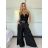 Elegant trousers with belt for women, oversized (44/46/48 ONE SIZE) ITALIAN FASHION IM425557