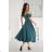 Glittery elegant party dress with geometric neckline on straps for women (34-46) POLISH FASHION PMLBC24320-20 blue 34