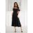Glittery elegant party dress with geometric neckline on straps for women (34-46) POLISH FASHION PMLBC24320-20 black 38