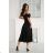 Glittery elegant party dress with geometric neckline on straps for women (34-46) POLISH FASHION PMLBC24320-20 black 38