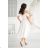 Glittery elegant party dress with geometric neckline on straps for women (34-46) POLISH FASHION PMLBC24320-20 white 38