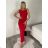 Women's long strapless party dress (S/M/L ONE SIZE) ITALIAN FASHION IMPLP2365360011A red S/M/L