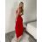 Women's long strapless party dress (S/M/L ONE SIZE) ITALIAN FASHION IMPLP2365360011A red S/M/L