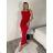 Women's long strapless party dress (S/M/L ONE SIZE) ITALIAN FASHION IMPLP2365360011A red S/M/L