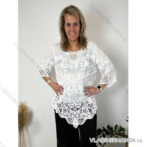 Cotton lace tunic 3/4 sleeve women (uni s / l) ITALIAN FASHION IMB22ROSA