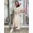Women's Long Sleeve Shirt Dress (S/M ONE SIZE) ITALIAN FASHION IMWGM23447 M/L/XL beige
