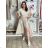 Women's Long Sleeve Shirt Dress (S/M ONE SIZE) ITALIAN FASHION IMWGM23447 M/L/XL beige