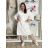 Women's Long Sleeve Shirt Dress (S/M ONE SIZE) ITALIAN FASHION IMWGM23447  white