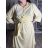 Women's Long Sleeve Shirt Dress (S/M ONE SIZE) ITALIAN FASHION IMWGM23447  white