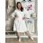 Women's Long Sleeve Shirt Dress (S/M ONE SIZE) ITALIAN FASHION IMWGM23447  white
