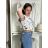 T-shirt with short sleeves ladies floral (uni sl) ITALIAN Fashion IM518121 M / L white