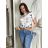 T-shirt with short sleeves ladies floral (uni sl) ITALIAN Fashion IM518121 M / L white