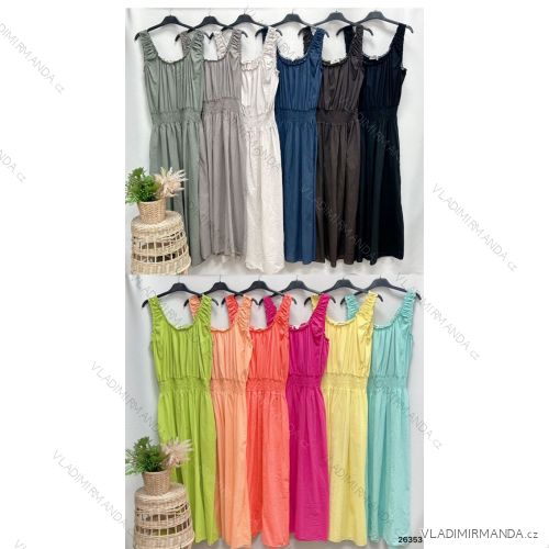 Summer dress oval short sleeve women's oversized (50/52/54 ONE SIZE) ITALIAN FASHION IM425011