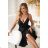 Glittery elegant party dress with geometric neckline on straps for women (34-46) POLISH FASHION PMLBC24320-20 black 42