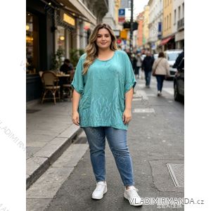 Summer dress oval short sleeve women's oversized (50/52/54 ONE SIZE) ITALIAN FASHION IM425011