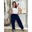 Summer dress oval short sleeve women's oversized (50/52/54 ONE SIZE) ITALIAN FASHION IM425011 S / M / L dark blue