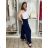 Summer dress oval short sleeve women's oversized (50/52/54 ONE SIZE) ITALIAN FASHION IM425011 S / M / L dark blue