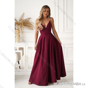 Glittery elegant party dress with geometric neckline on straps for women (34-46) POLISH FASHION PMLBC24320-20