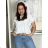 Women's Long Chiffon Short Sleeve Dress (S/M ONE SIZE) ITALIAN FASHION IMWGS231048 M/L/XL white