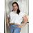 Women's Long Chiffon Short Sleeve Dress (S/M ONE SIZE) ITALIAN FASHION IMWGS231048 M/L/XL white