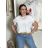 Women's Long Chiffon Short Sleeve Dress (S/M ONE SIZE) ITALIAN FASHION IMWGS231048 M/L/XL white