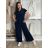 Women's summer tunic and pants set (S/M/L ONE SIZE) ITALIAN FASHION IM424200/DU M/L/XL dark blue