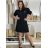 Elegant short sleeve dress with frills for women (S/M/L) Italian fashion IMWAX260001/DR S / M / L dark brown