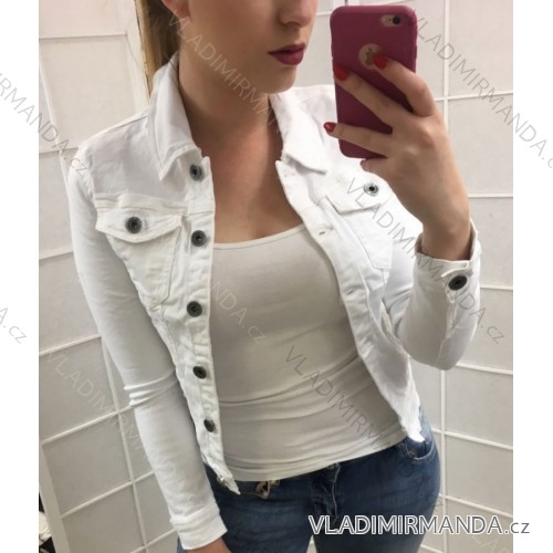 Women's denim jeans jacket (S-2xl) MOON GIRL MOG26GY2607B/DUR S white