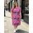 Long elegant summer dress with belt, short sleeves, women's oversized (46/48/50 ONE SIZE) ITALIAN FASHION IM426175
