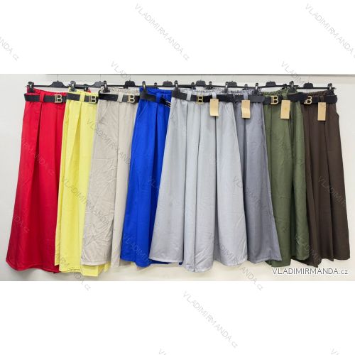 Elegant trousers with belt for women, oversized (44/46/48 ONE SIZE) ITALIAN FASHION IM425557