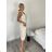 Dress with 3/4-sleeve ladies pocket (uni sl) ITALIAN Fashion IMWD20529 S / M / L beige