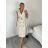 Dress with 3/4-sleeve ladies pocket (uni sl) ITALIAN Fashion IMWD20529 S / M / L beige