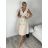 Dress with 3/4-sleeve ladies pocket (uni sl) ITALIAN Fashion IMWD20529 S / M / L beige