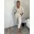 Women's Short Knitted Long Sleeve Dress (S/M ONE SIZE) ITALIAN FASHION IM424325 S / M / L beige