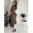 Women's Long Sleeve Belted Shirt Dress (S/M ONE SIZE) ITALIAN FASHION IMPSH24210151