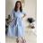 Women's Long Sleeve Belted Shirt Dress (S/M ONE SIZE) ITALIAN FASHION IMPSH24210151
