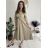 Women's Long Sleeve Belted Shirt Dress (S/M ONE SIZE) ITALIAN FASHION IMPSH24210151