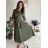 Women's Long Sleeve Belted Shirt Dress (S/M ONE SIZE) ITALIAN FASHION IMPSH24210151