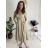 Women's Long Sleeve Belted Shirt Dress (S/M ONE SIZE) ITALIAN FASHION IMPSH24210151